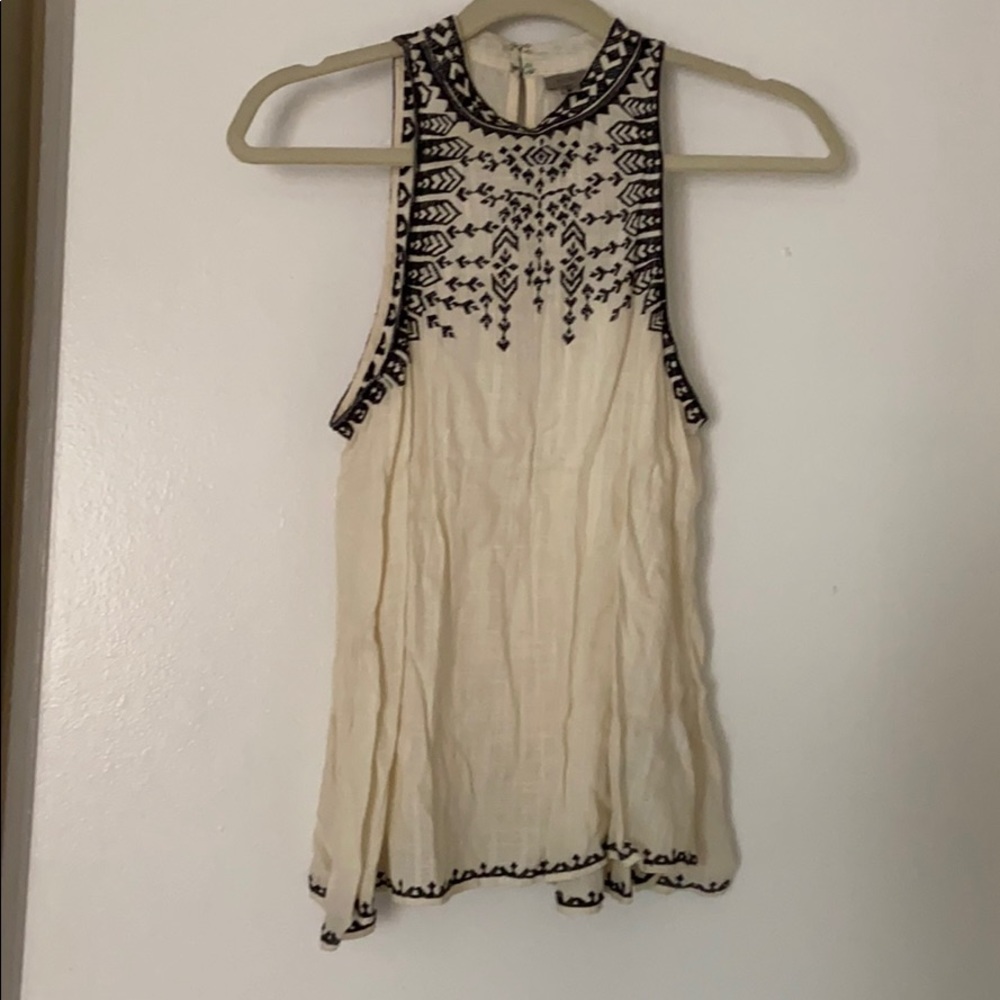 Sleeveless embroidered blouse